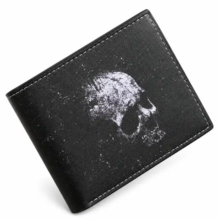 Portefeuille tête de mort vintage noir - Noir China Mainland