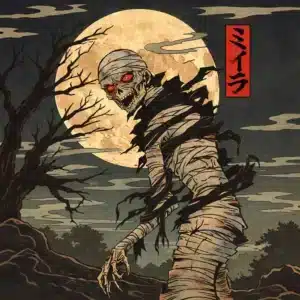 Poster vintage japonais zombie - Momie 20 × 30 cm
