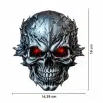 Sticker tête de mort yeux rouge