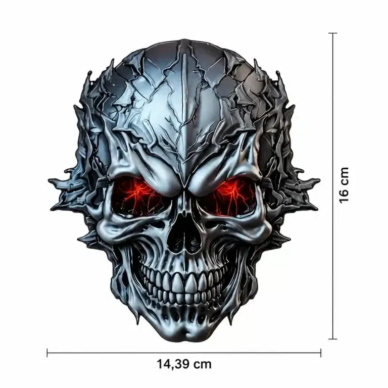 Sticker tête de mort yeux rouge