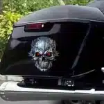 Sticker tête de mort yeux rouge