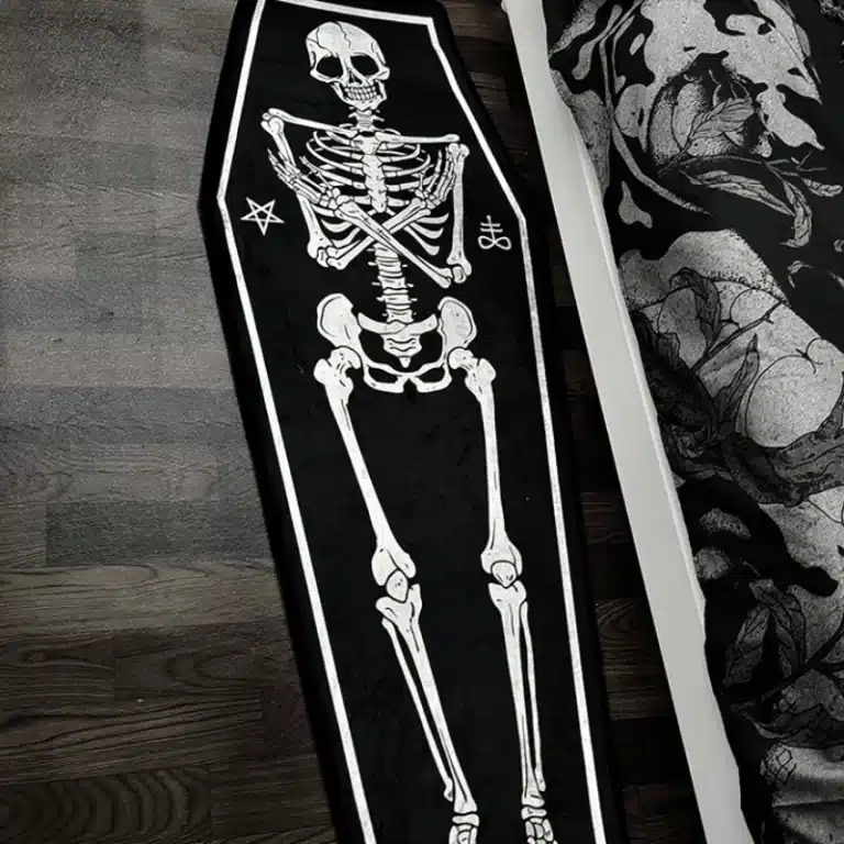 Tapis cercueil squelette
